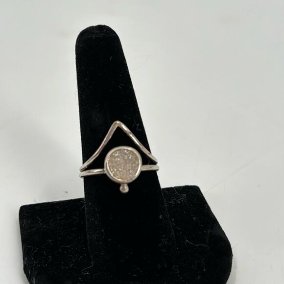 Sterling silver durzy layered ring size 8 1/4 - Picture 1 of 5